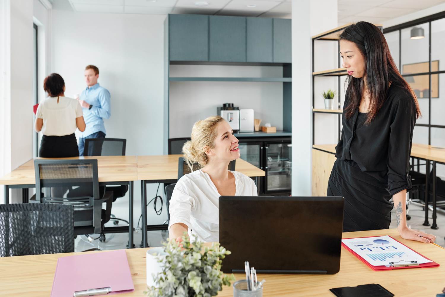 business colleagues cooperating at office