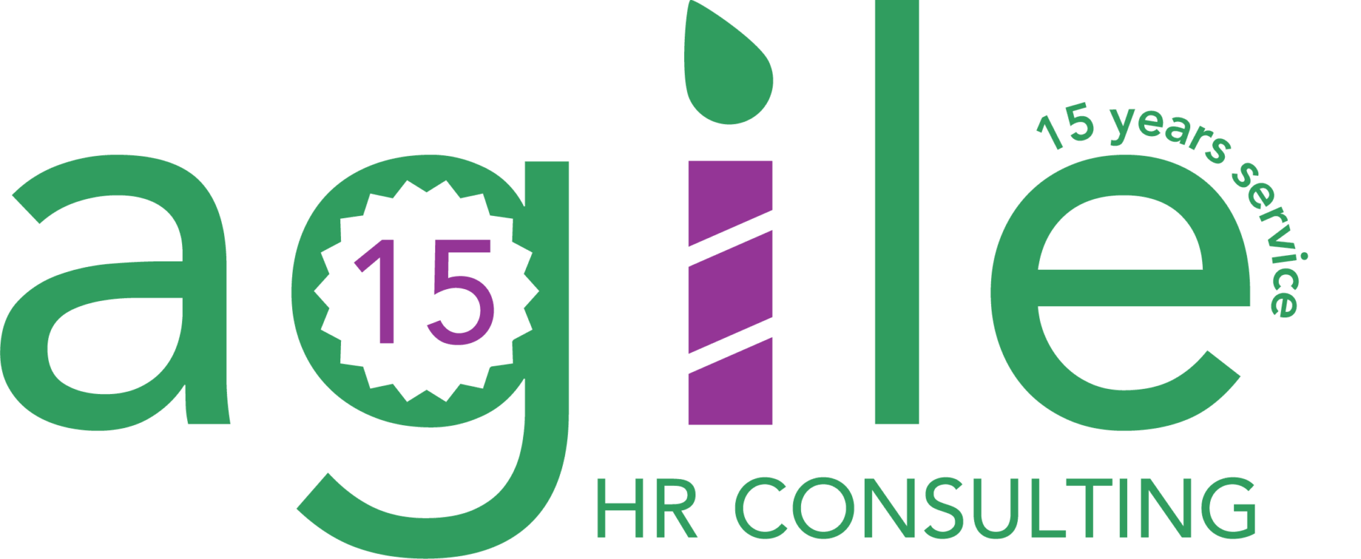 Agile HR Logo, celebrating 15 years of service